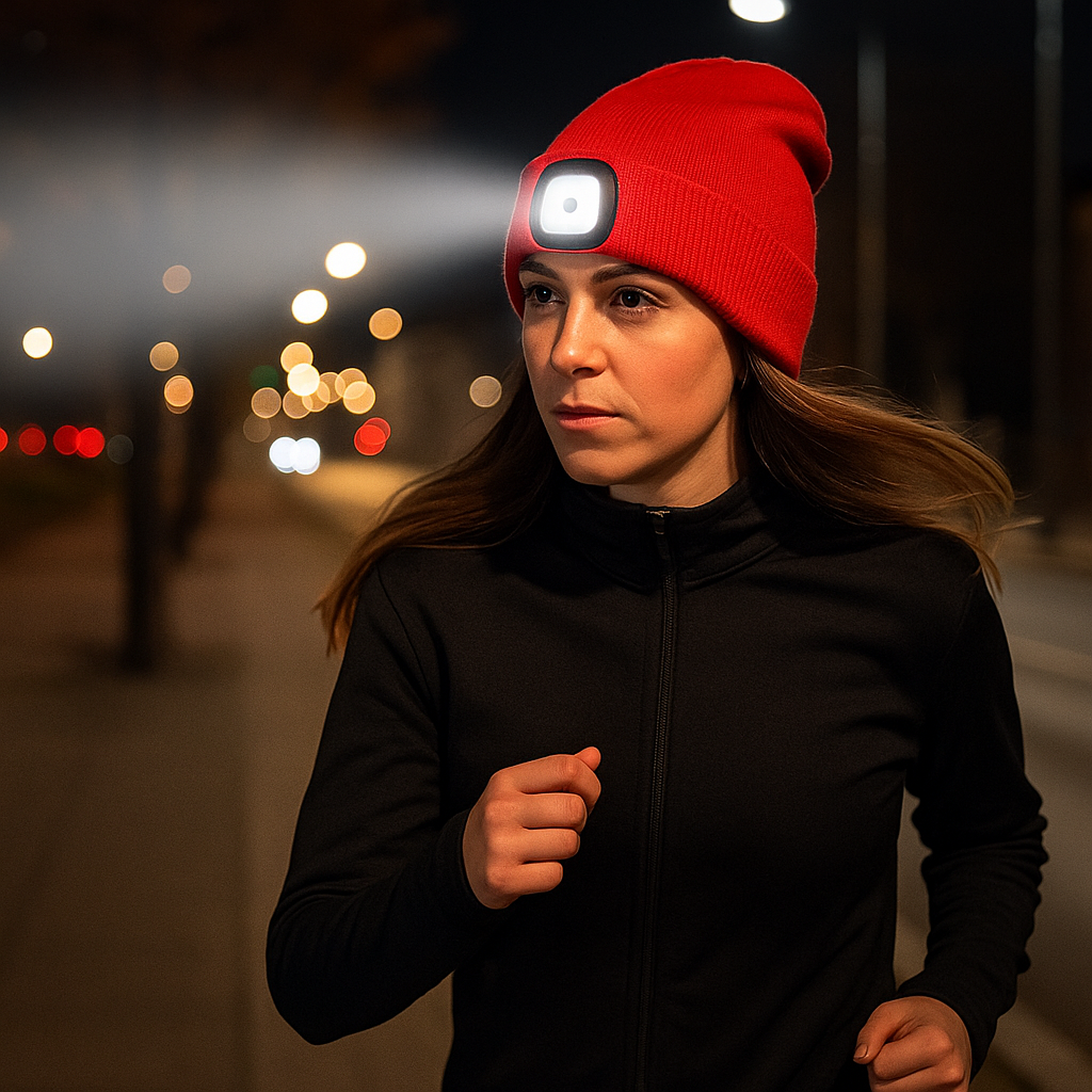 Bonnet LED Confortable avec Lampe Frontale Amovible
