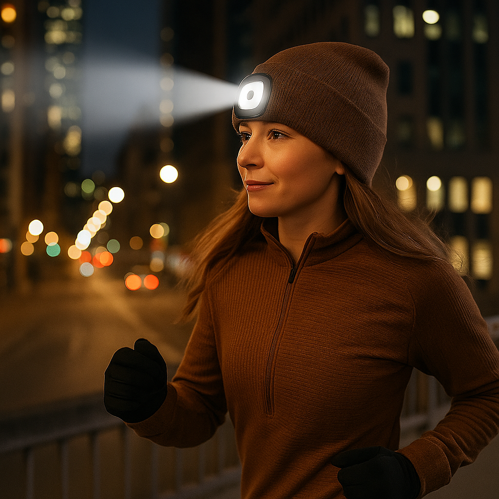 Bonnet LED Confortable avec Lampe Frontale Amovible