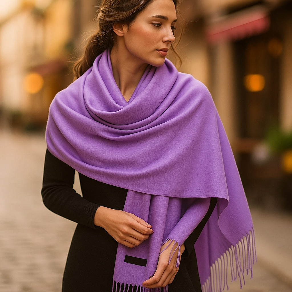 Écharpe en Cachemire Femme – Longue, Douce et Élégante pour l’Hiver