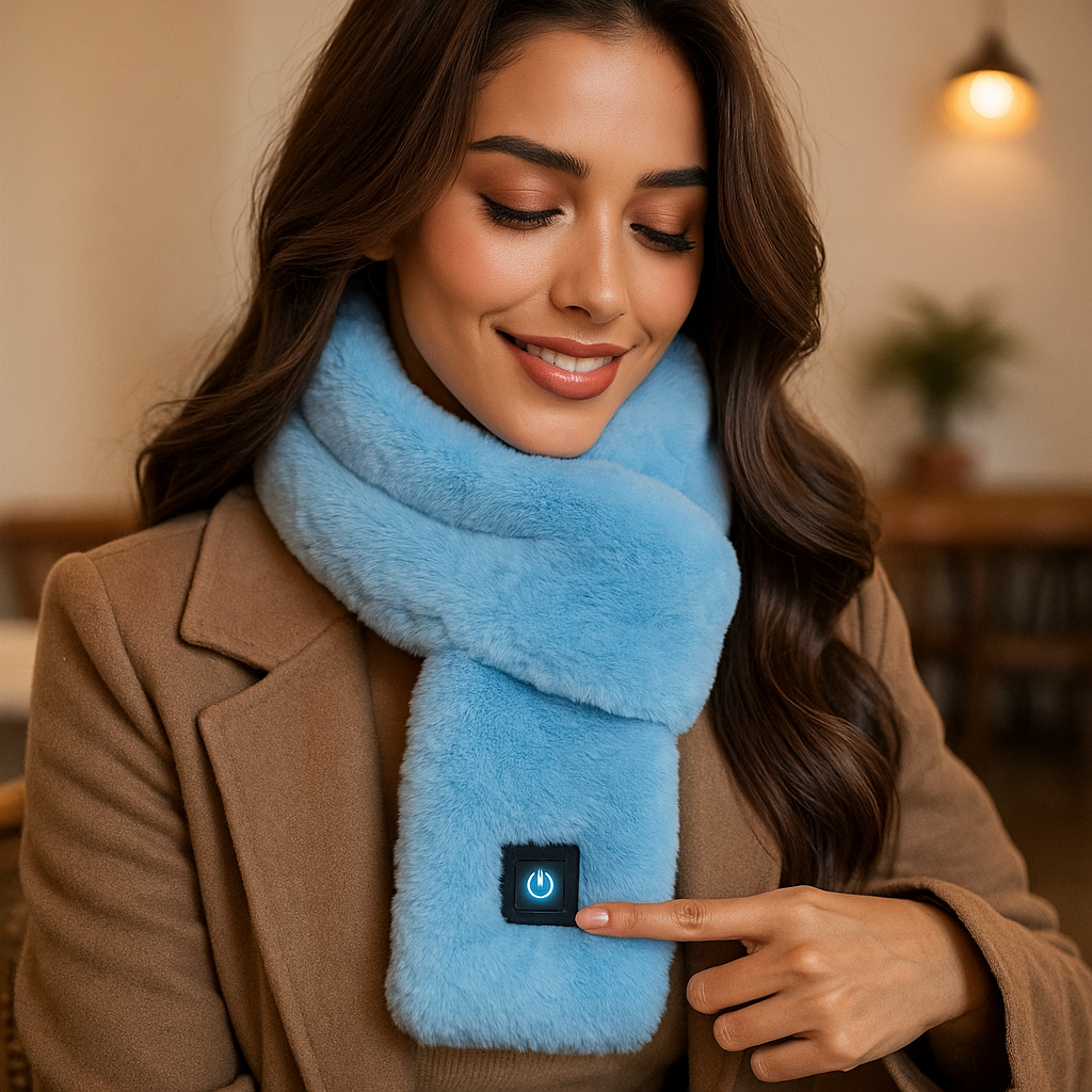 HeatCozy – Écharpe Chauffante Élégante en Fausse Fourrure