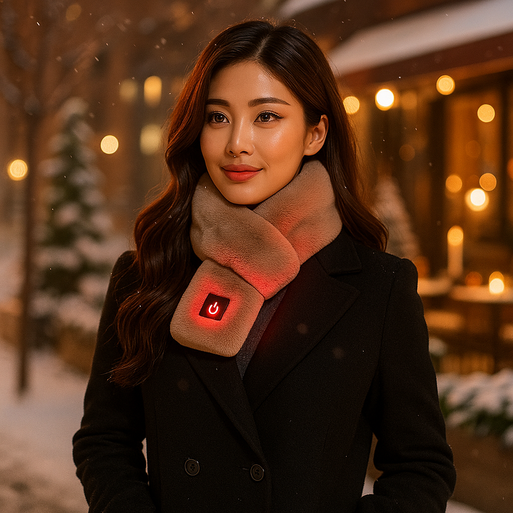 HeatCozy – Écharpe Chauffante Élégante en Fausse Fourrure