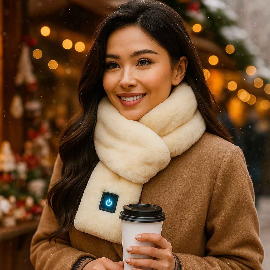 HeatCozy – Écharpe Chauffante Élégante en Fausse Fourrure