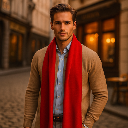 Écharpe en Cachemire Rouge – Élégance et Chaleur Intemporelles
