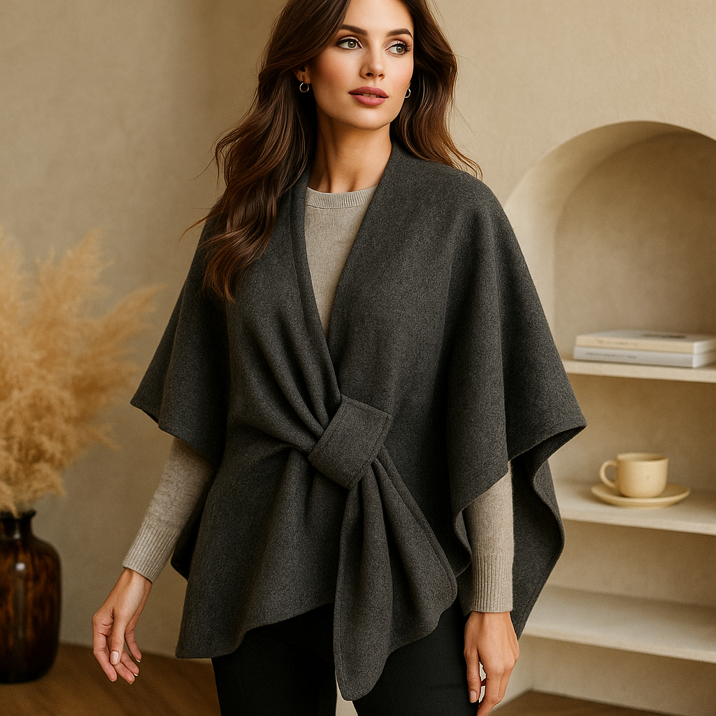 Écharpe Veste Drapée Élégante – Luxe et Confort