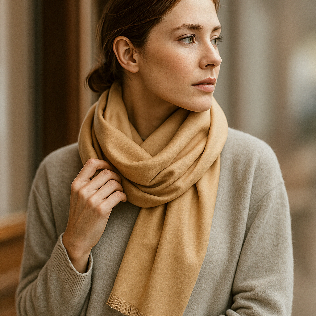 Écharpe Unie Livia – Élégance et Douceur d’Hiver