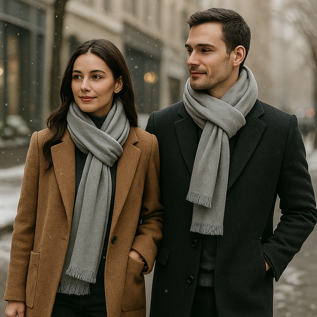 Écharpe Unie Livia – Élégance et Douceur d’Hiver