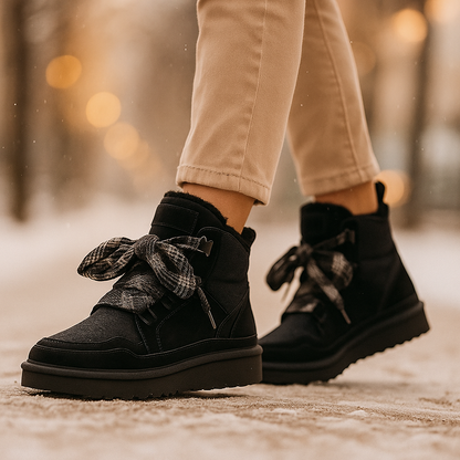 Bottes d'hiver femme suède doublure chaude antidérapante