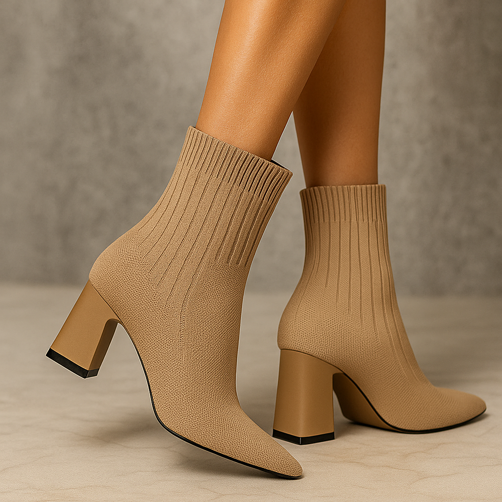 Bottines Élastiques Chic à Talon Carré