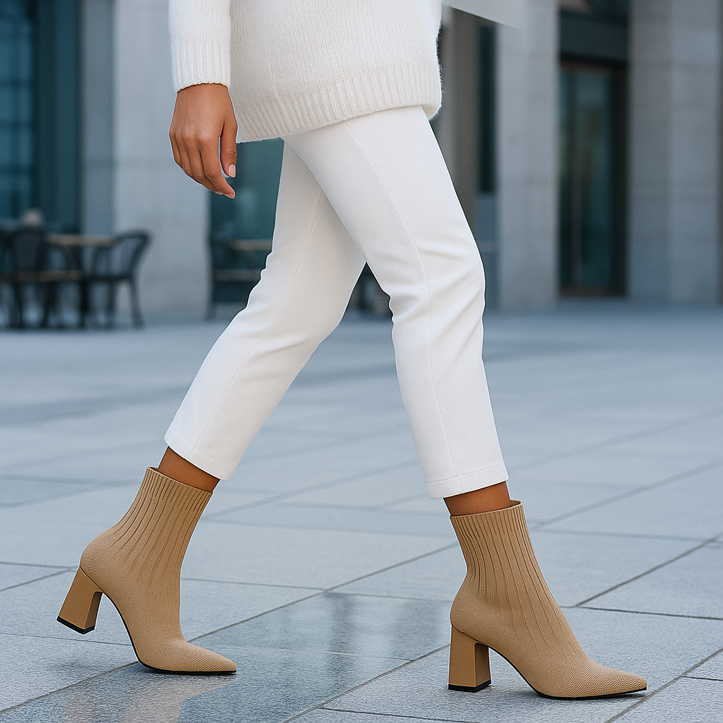 Bottines Élastiques Chic à Talon Carré