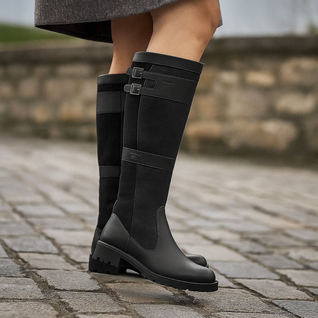 Bottes cavalières femme cuir genou style rétro Brigitte