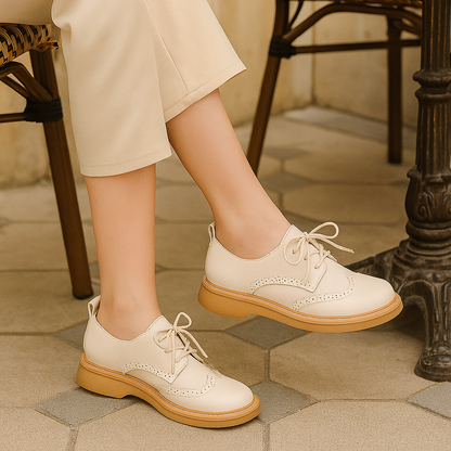 Chaussures Oxford femme cuir synthétique rétro confortables