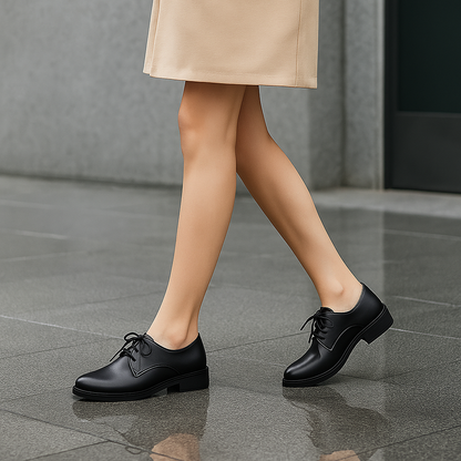 Chaussures Oxford femme cuir synthétique rétro confortables