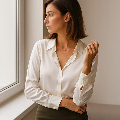 Chemisier Femme Satin Élégant – Look Chic et Professionnel