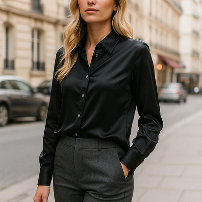 Chemisier Femme Satin Élégant – Look Chic et Professionnel
