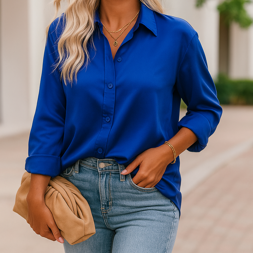 Blouse Satinée Femme Manches Longues Esthere