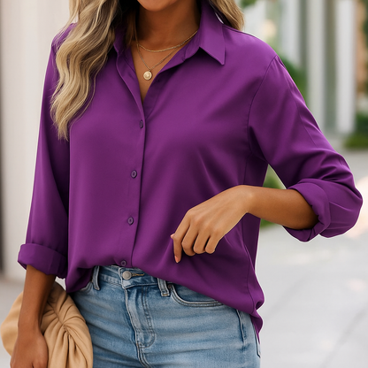Blouse Satinée Femme Manches Longues Esthere