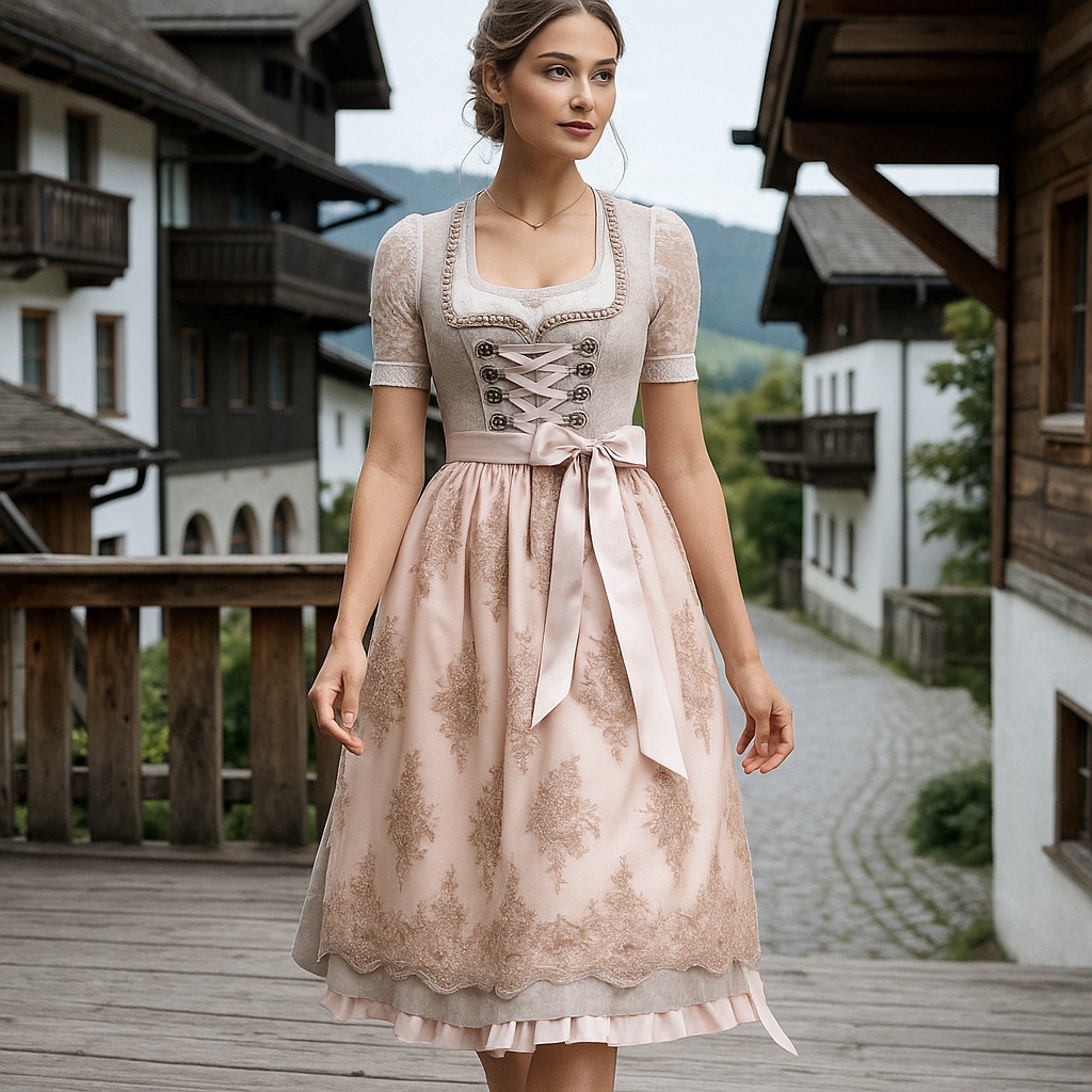 ELFIN Dirndl voor dames, fluwelen dirndl voor dames, dirndl midi ELFIN Dirndl voor dames, fluwelen dirndl voor dames, dirndl midi