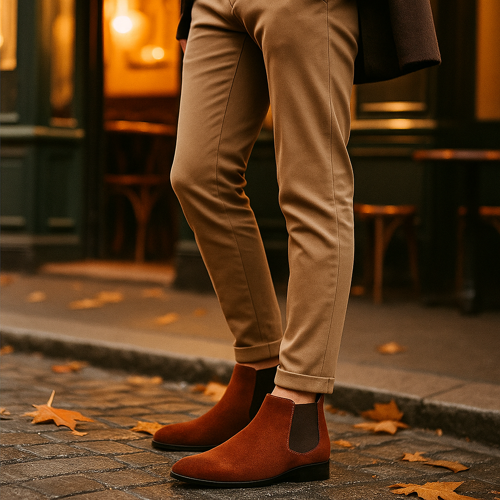 Elegante Chelsea-Stiefeletten für Herren aus Kunstleder