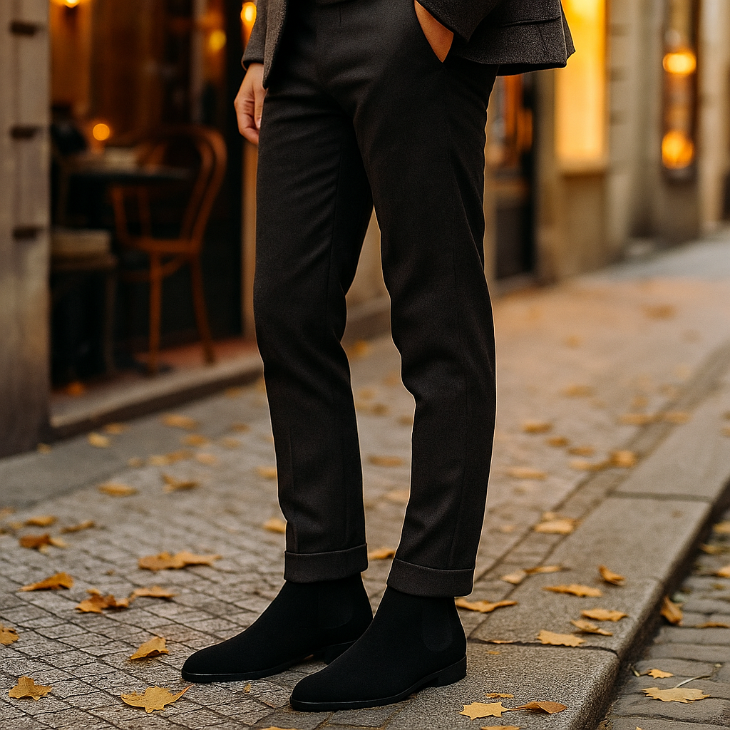 Elegante Chelsea-Stiefeletten für Herren aus Kunstleder
