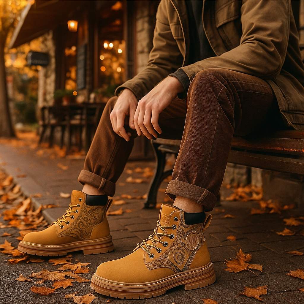 Chaussures de Travail Pour Hommes à Lacets avec Côté Imprimé