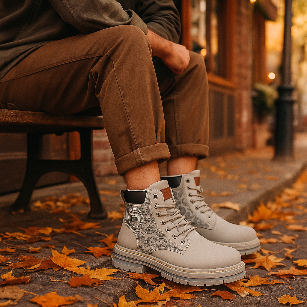 Chaussures de Travail Pour Hommes à Lacets avec Côté Imprimé