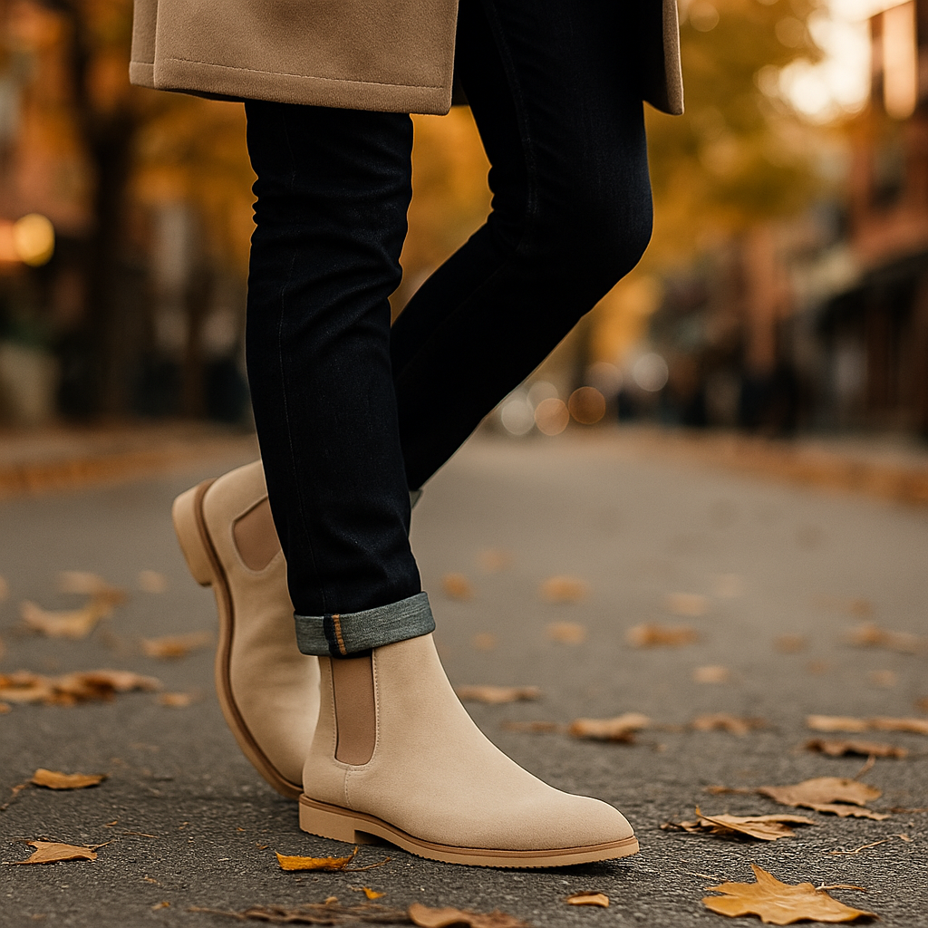 Luxe – Bottines Chelsea en Daim Cuir