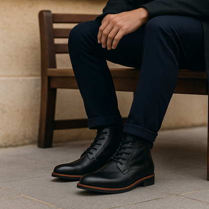 Chaussures orthopédiques homme cuir véritable semelle amortie