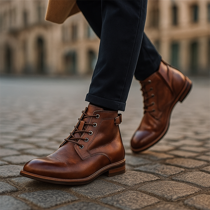 Chaussures orthopédiques homme cuir véritable semelle amortie