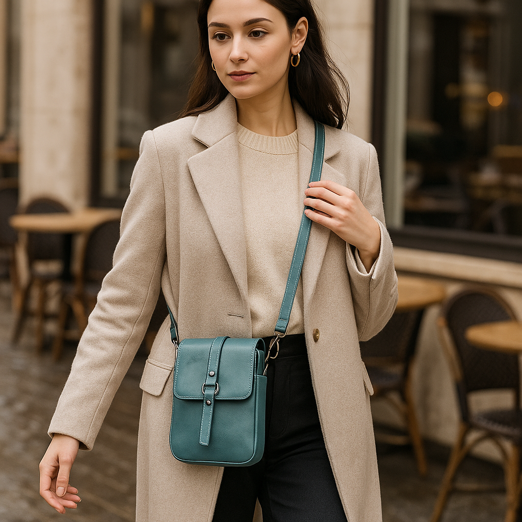 Sac Bandoulière Vintage Cuir Souple Compact Femme