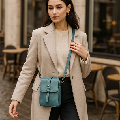 Sac Bandoulière Vintage Cuir Souple Compact Femme