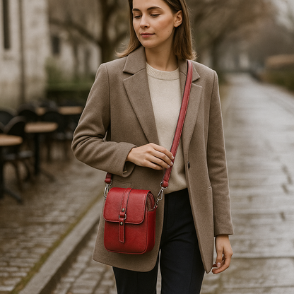 Sac Bandoulière Vintage Cuir Souple Compact Femme