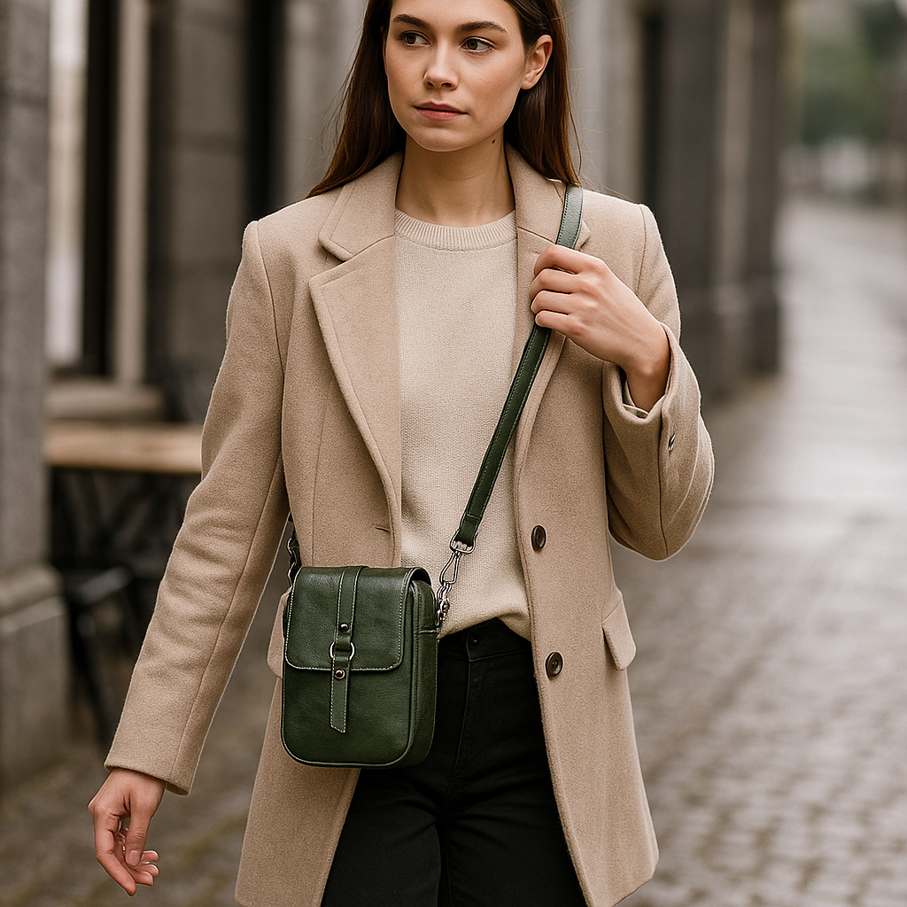 Sac Bandoulière Vintage Cuir Souple Compact Femme