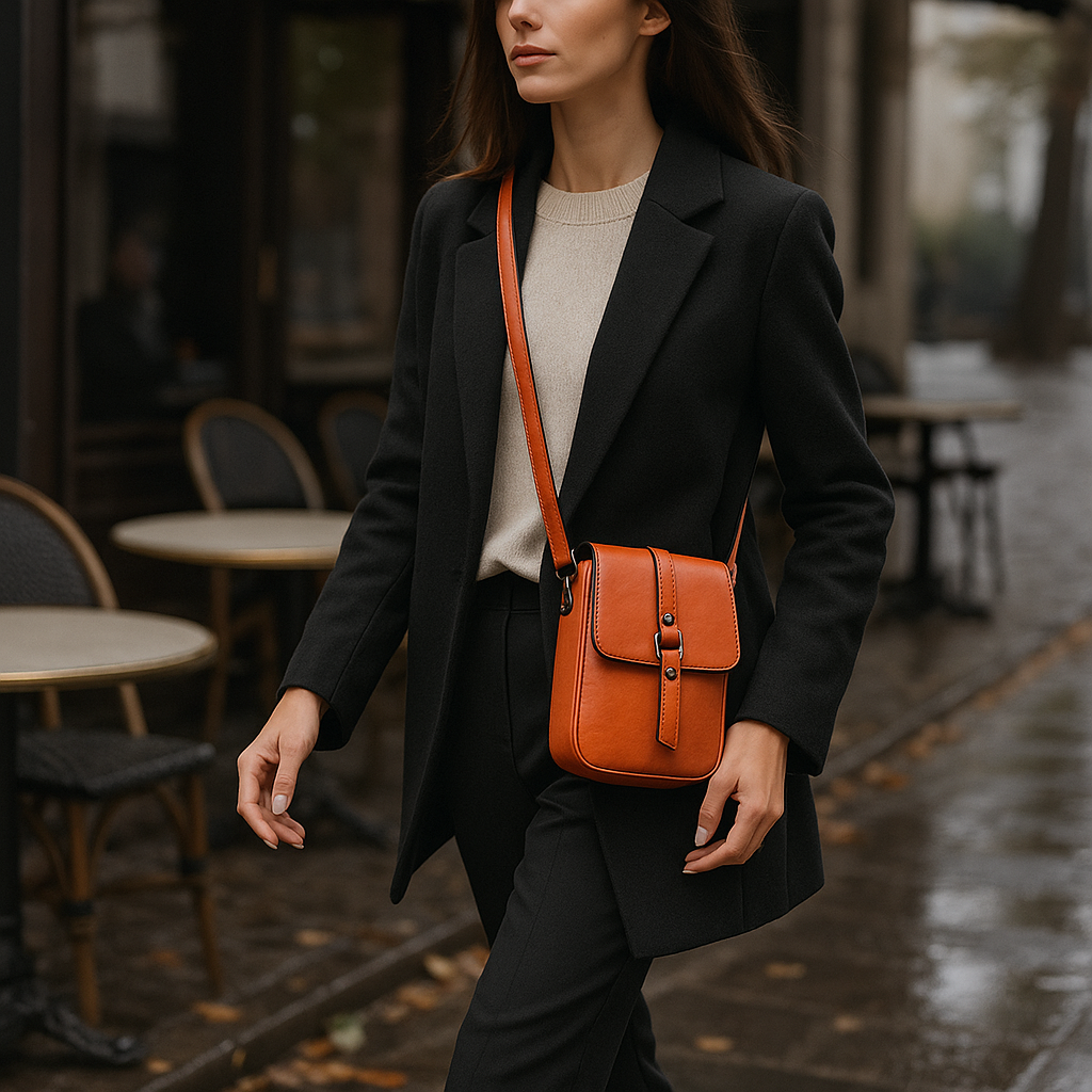 Sac Bandoulière Vintage Cuir Souple Compact Femme