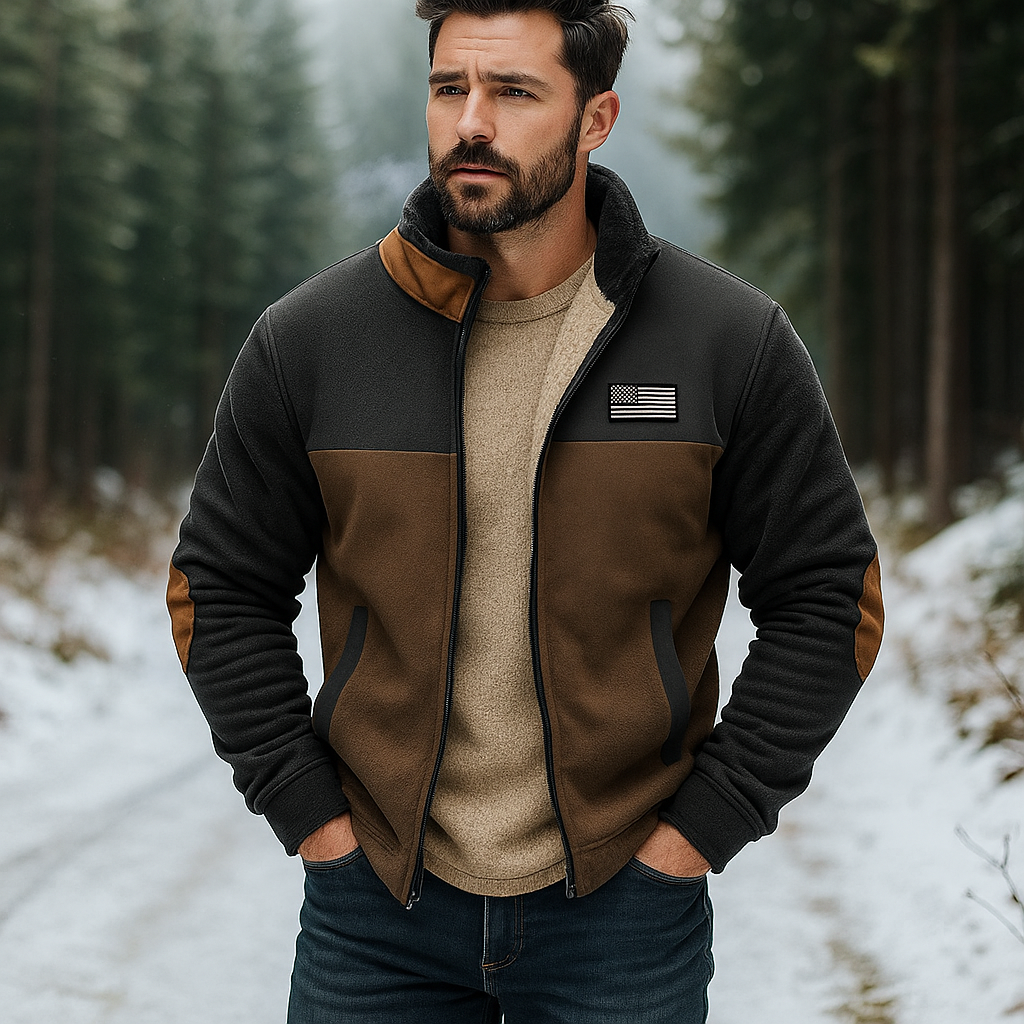 Pánská teplá fleecová bunda – Podšívka z měkké kožešiny