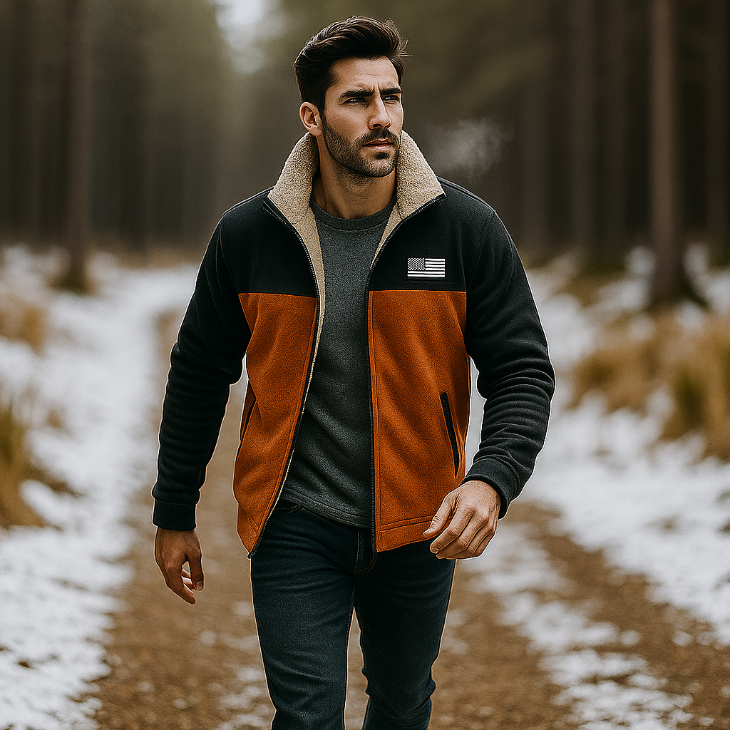 Pánská teplá fleecová bunda – Podšívka z měkké kožešiny