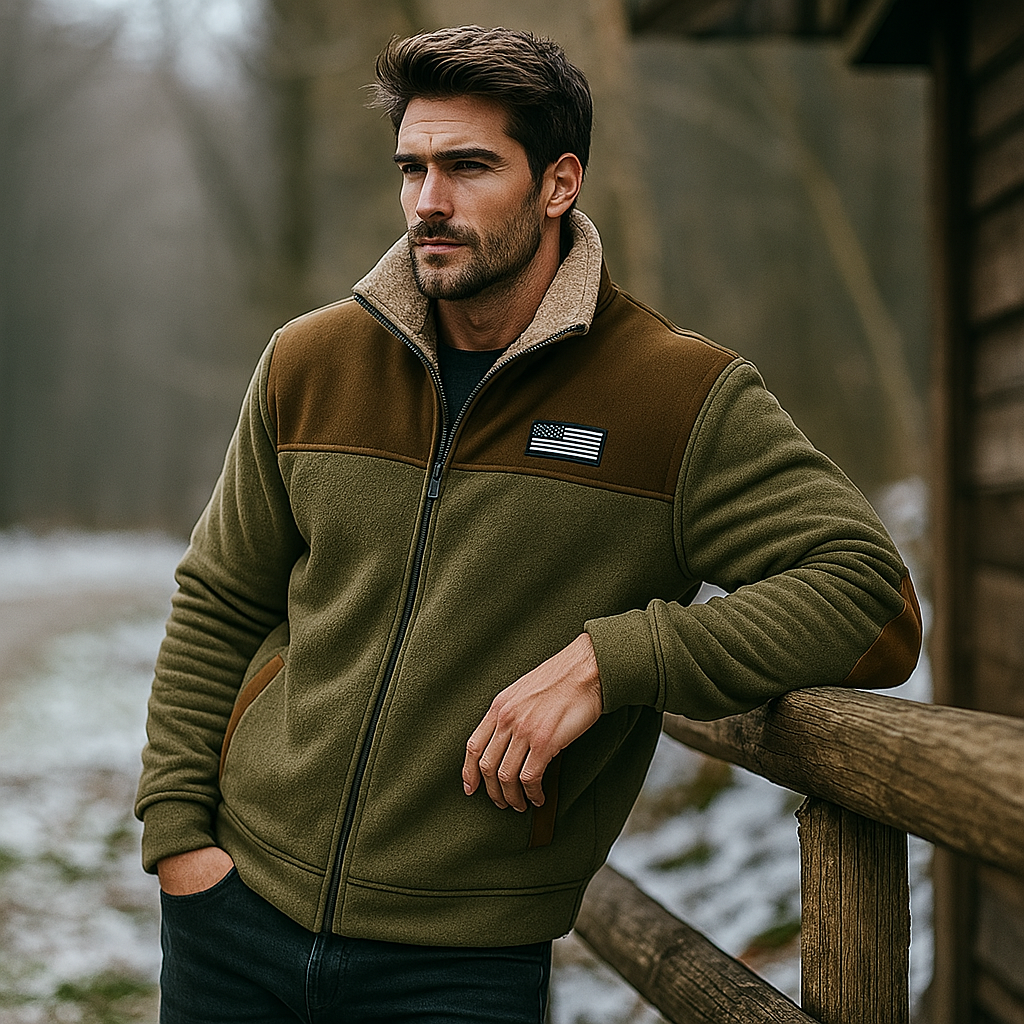 Pánská teplá fleecová bunda – Podšívka z měkké kožešiny