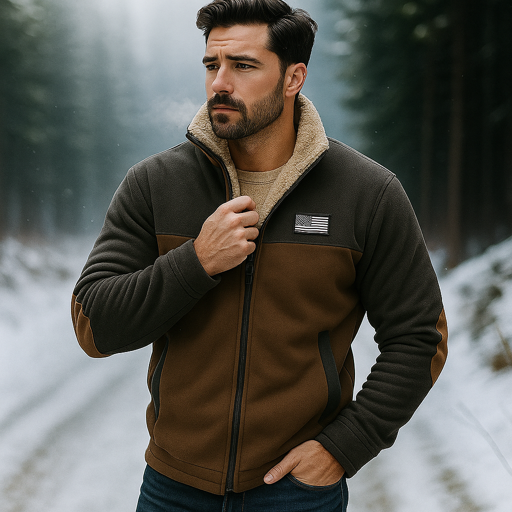 Pánská teplá fleecová bunda – Podšívka z měkké kožešiny