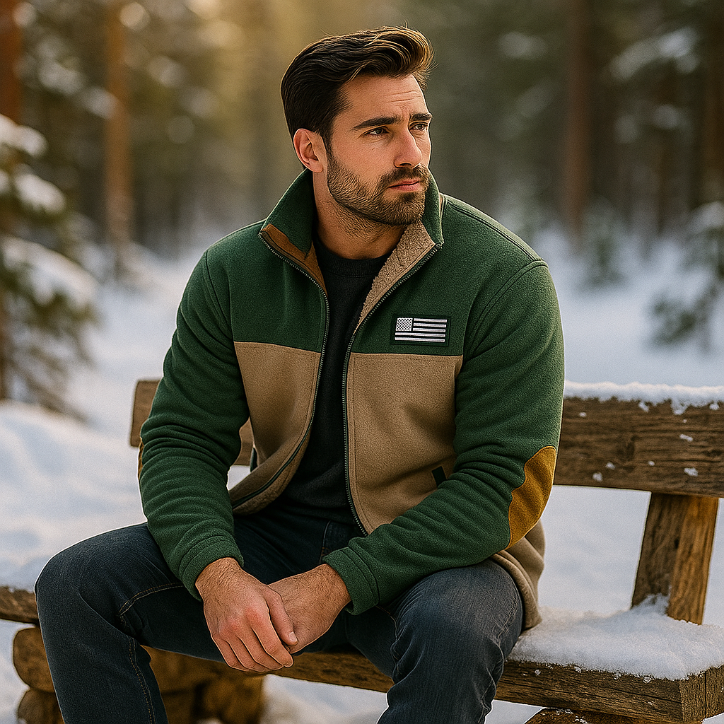 Pánská teplá fleecová bunda – Podšívka z měkké kožešiny