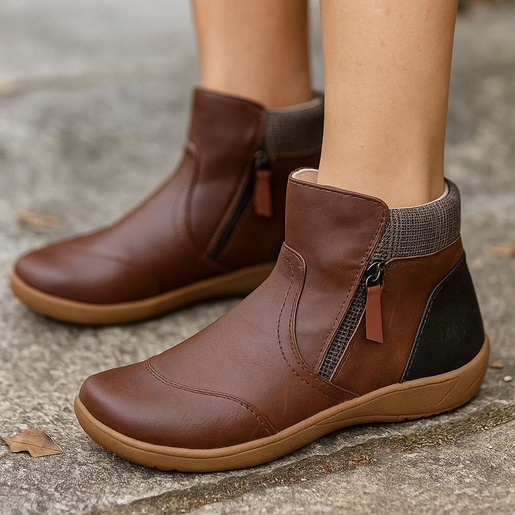 Dámské ortopedické boty z nepromokavé kůže