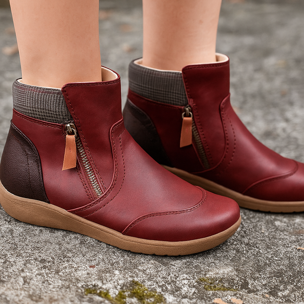 Dámské ortopedické boty z nepromokavé kůže