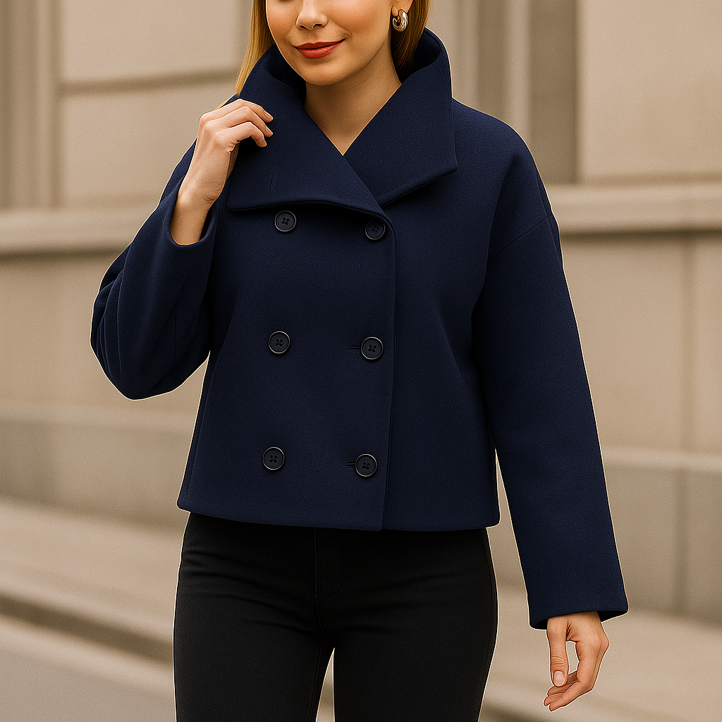 Valery – Elegantní krátká bunda s dvojitým zapínáním na knoflíky