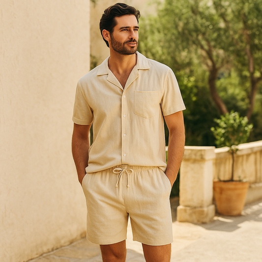 סט פשתן לגבר קיץ נינוח