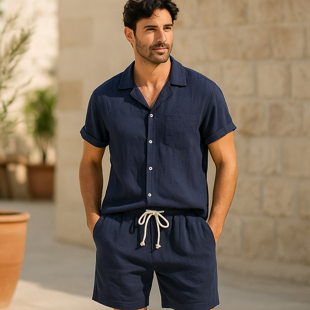 סט פשתן לגבר קיץ נינוח