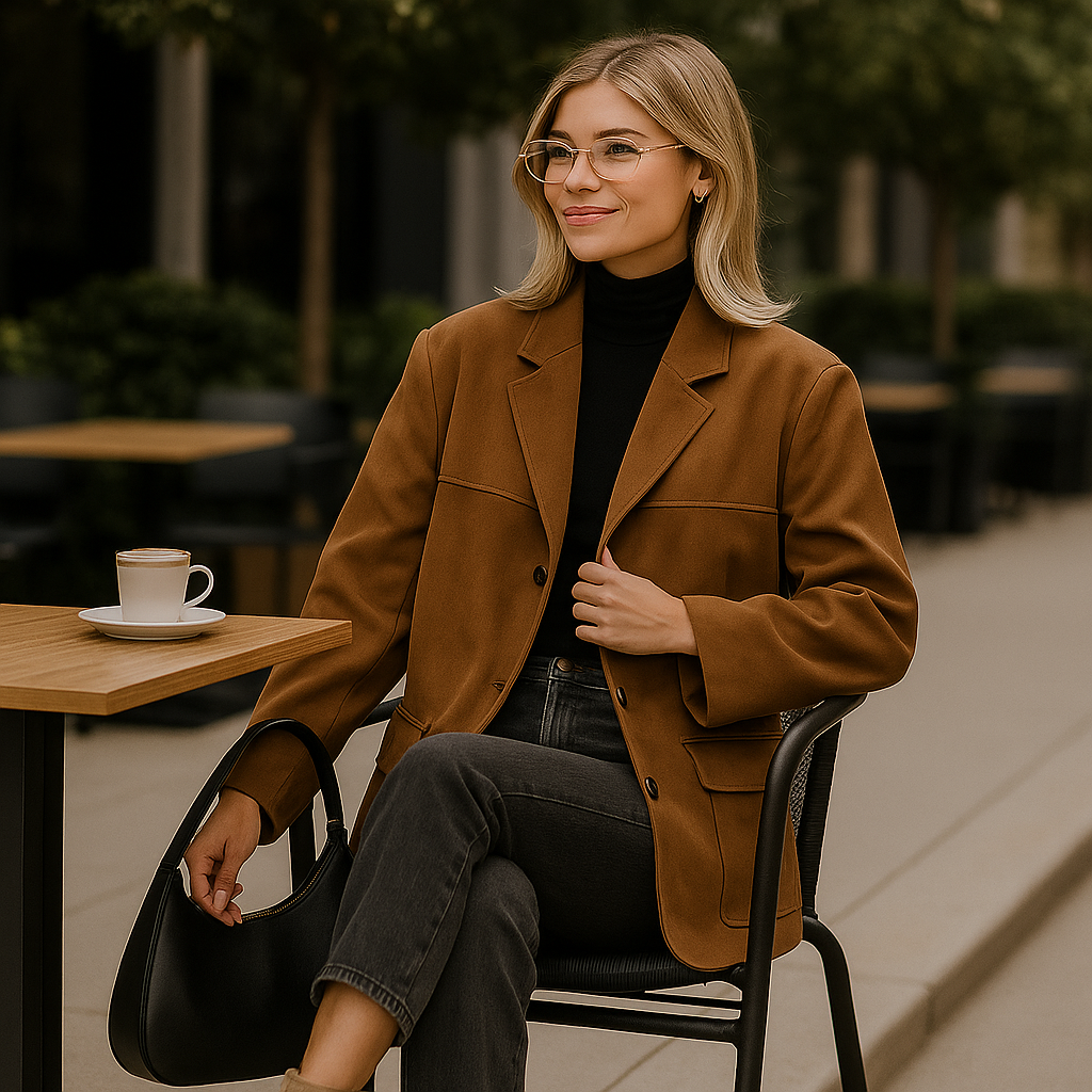 Dámská oversize bunda z semiše