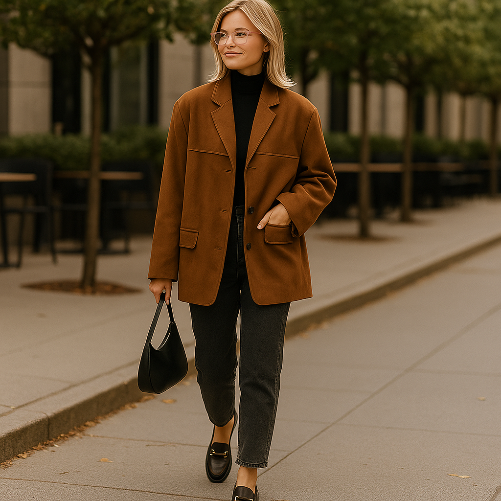 Dámská oversize bunda z semiše