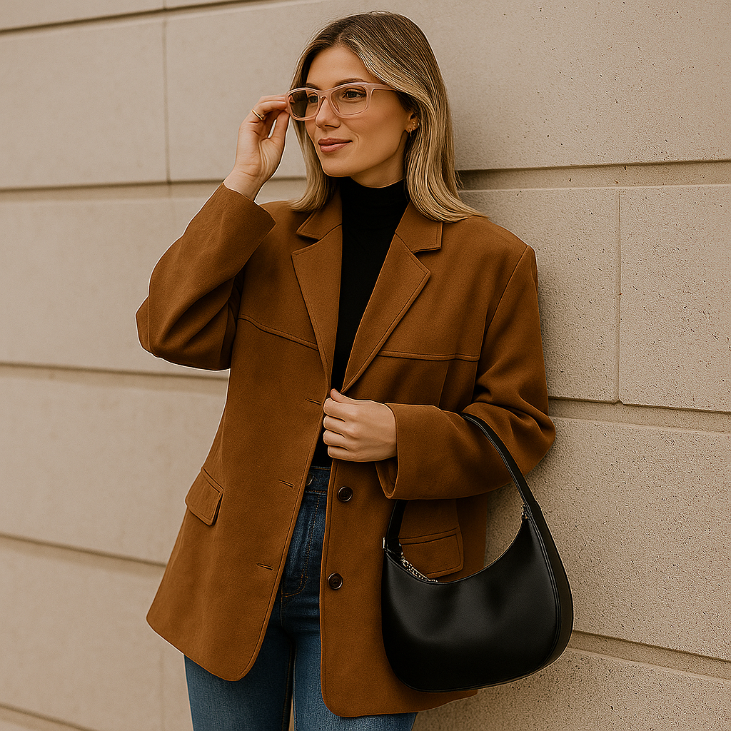 Dámská oversize bunda z semiše