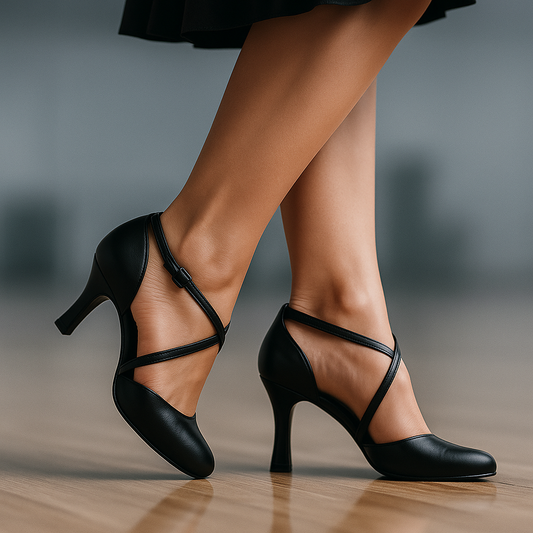 Chaussures de danse salon cuir noir