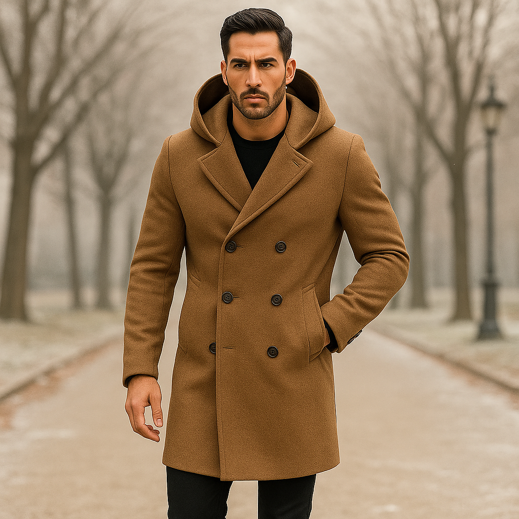 Pánský trenčkot s kapucí – dlouhý a elegantní