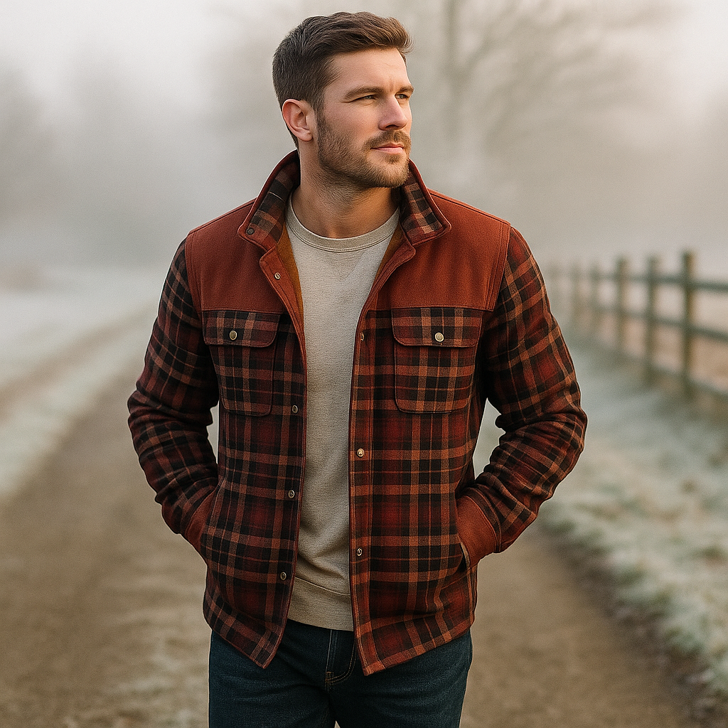 Flanelová bunda s podšívkou - teplá - pohodlná - elegantní