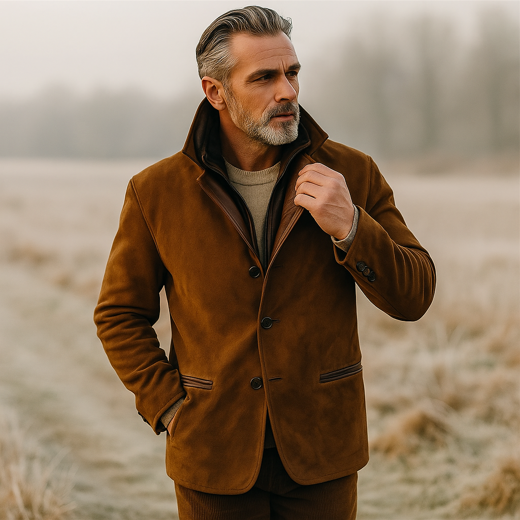 Pánský neformální kabát - vintage zimní - elegantní a teplý